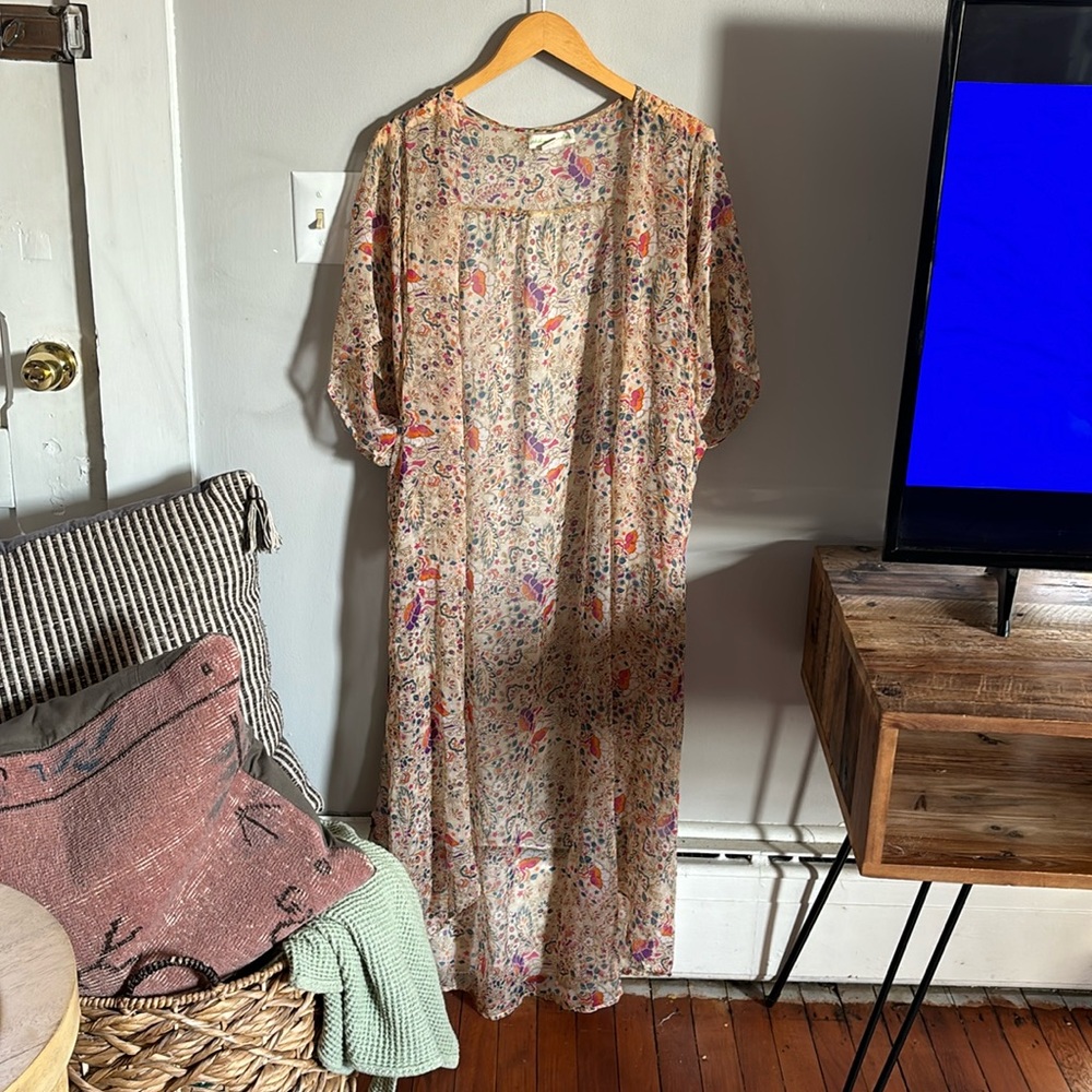 70s vibe kimono chiffon duster